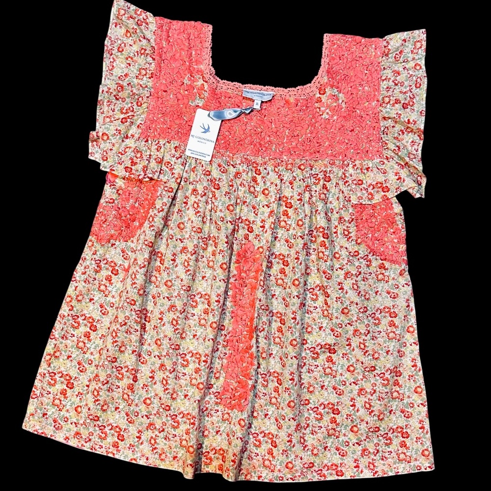 Mi Golondrina • NWT Soledad Jardin Coral Blouse / Top || XL